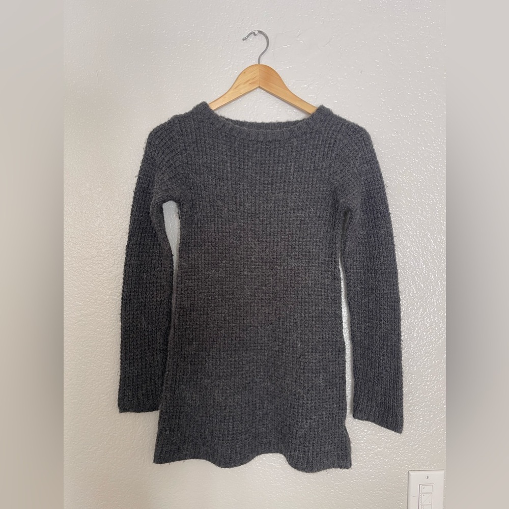 Gap Long Gray Knit Sweater/Sweater Dress Wool and Alpaca Blend Size Medium